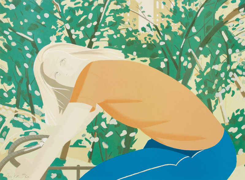 Alex Katz, ‘Bicycle Rider, from New York: Eight Contemporary Artist's Celebrate Their City (S. 154)’, 1982, Print, Lithograph in colors, on Arches Cover paper, the full sheet., Phillips