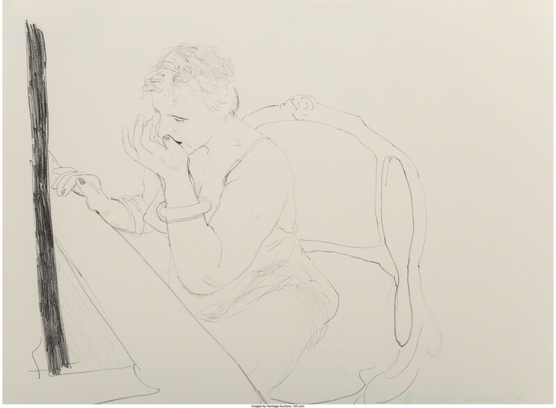 David Hockney, ‘Celia -- Adjusting her Eyelash’, 1979, Print, Lithograph on Twinrocker handmade paper, Heritage Auctions