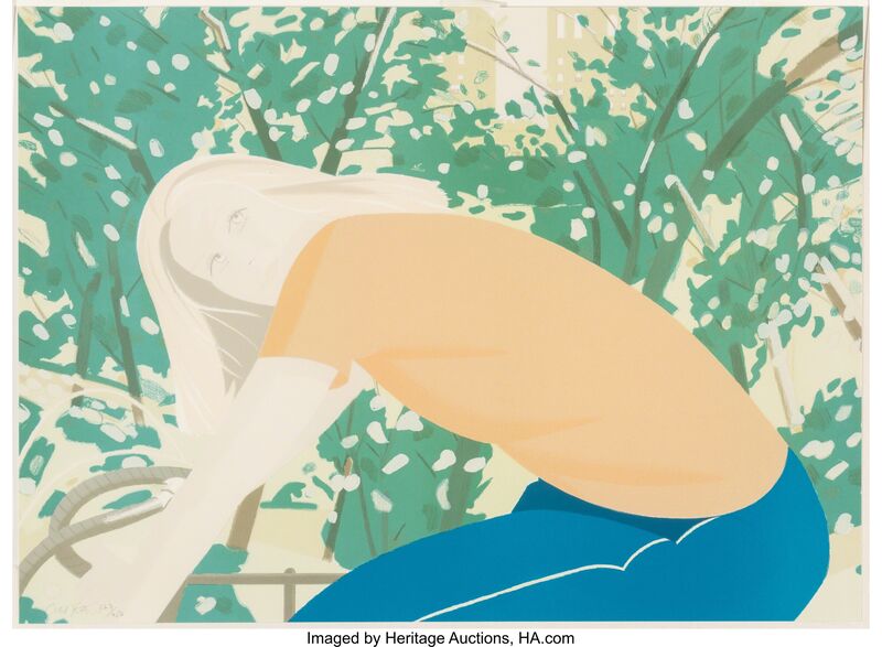 Alex Katz, ‘Bicycling in Central Park’, 1983, Print, Lithograph in colors on paper, Heritage Auctions