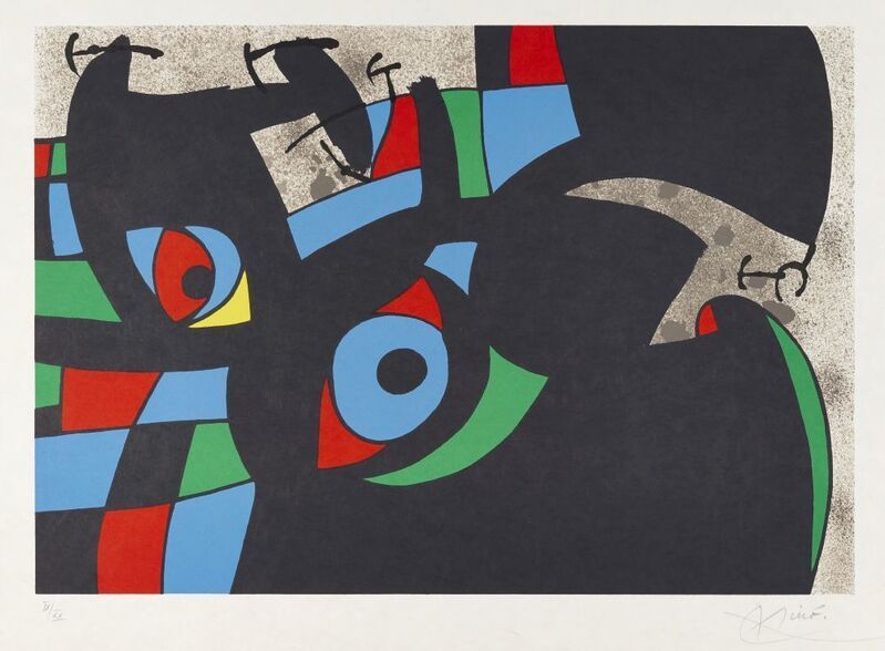 Joan Miró, ‘Plate 7 from Le Lézard aux Plumes D'or [Maeght 803]’, 1971, Print, Lithograph in colours on Japan paper, Roseberys