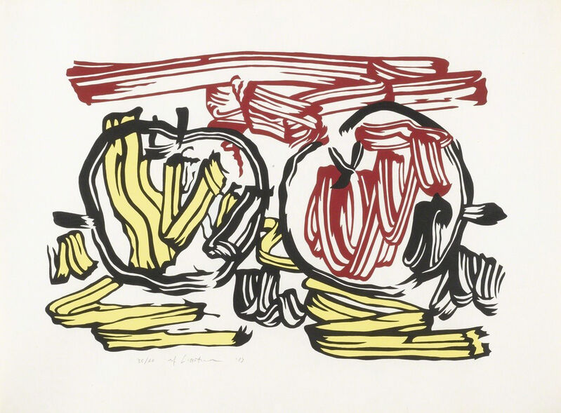 Roy Lichtenstein, ‘Red Apple and Yellow Apple’, 1983, Print, Color woodcut on handmade Iwano Kizukp Hosho paper, Carolina Nitsch Contemporary Art