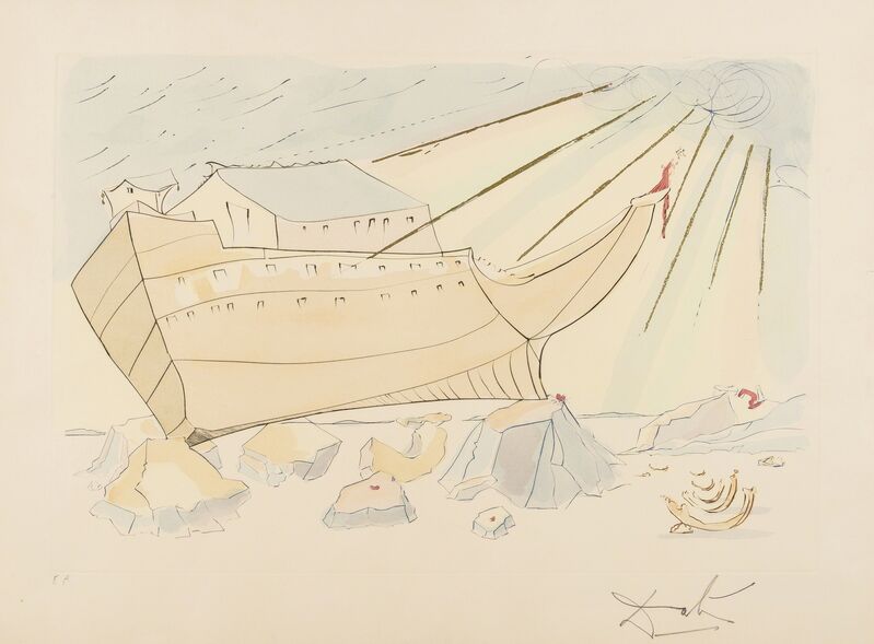 Salvador Dalí, ‘Noah's Ark (from Our Historical Heritage) (M & L 762; Field 75-4-F)’, 1975, Print, Etching with pochoir printed in colours, Forum Auctions