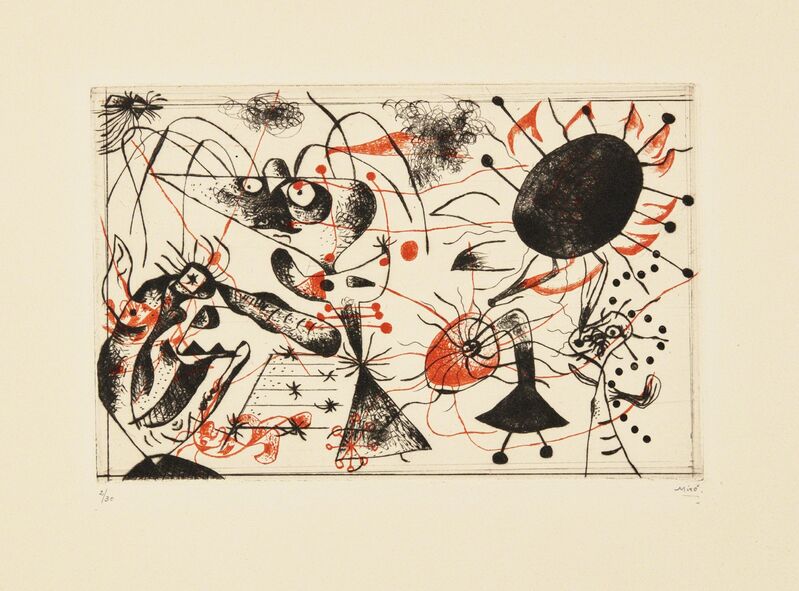 Joan Miró, ‘Série noire et rouge (Black and Red Series)’, 1938, Print, Etching in black and red, on Arches paper, with full margins, Phillips