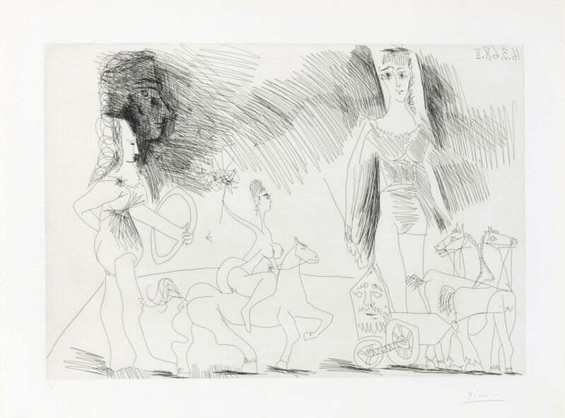 Pablo Picasso, ‘Écuyères et jongleuse, from La Série 347’, 1968, Print, Etching on Rives paper, Christie's