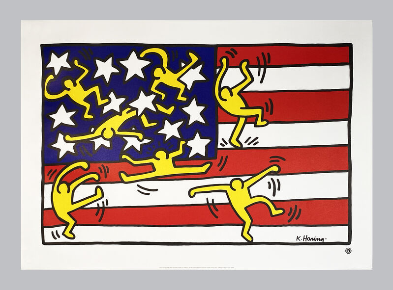 Keith Haring, ‘'American Flag'’, 1997, Print, Offset lithograph print on heavy, thick fine art paper., Signari Gallery