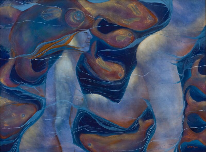 Susan Reid Danton, ‘Swimming with Cetaceans’, 2014, Painting, Oil/Panel, Miller White Fine Arts
