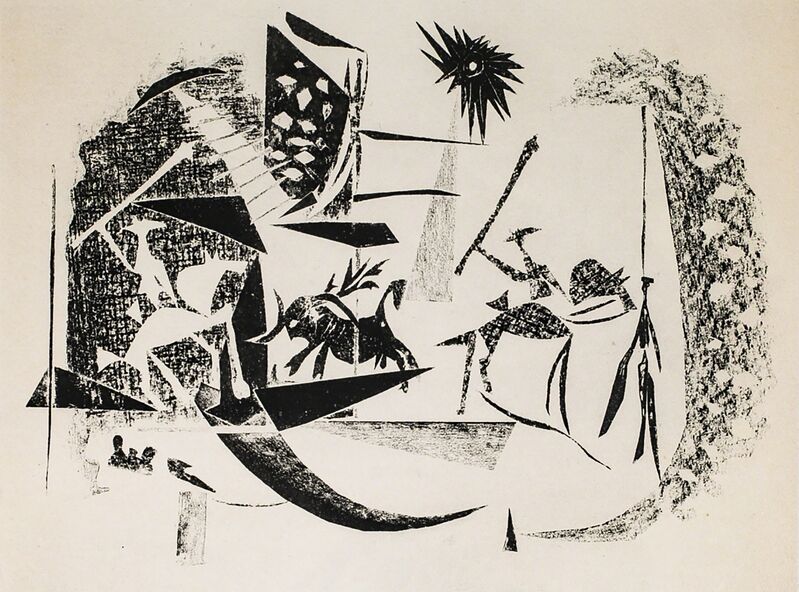 Pablo Picasso, ‘Corrida Au Soleil Noir (Black Sun Bullfight), 1949 Limited edition Lithograph by Pablo Picasso’, 1949, Reproduction, Lithograph, Globe Photos
