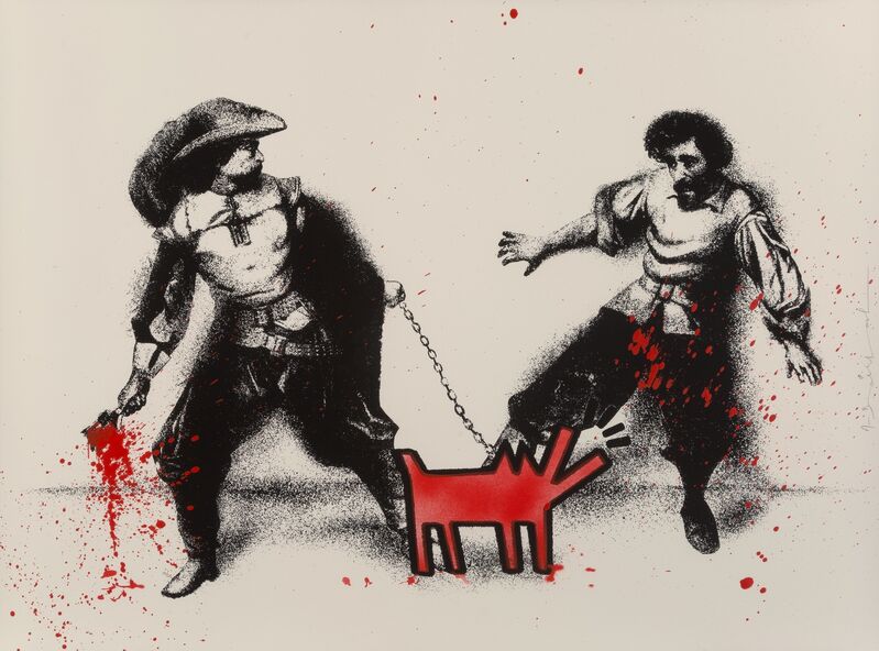 Mr. Brainwash, ‘Watch Out (Small Red)’, 2019, Print, Screenprint in colors on wove paper, Heritage Auctions