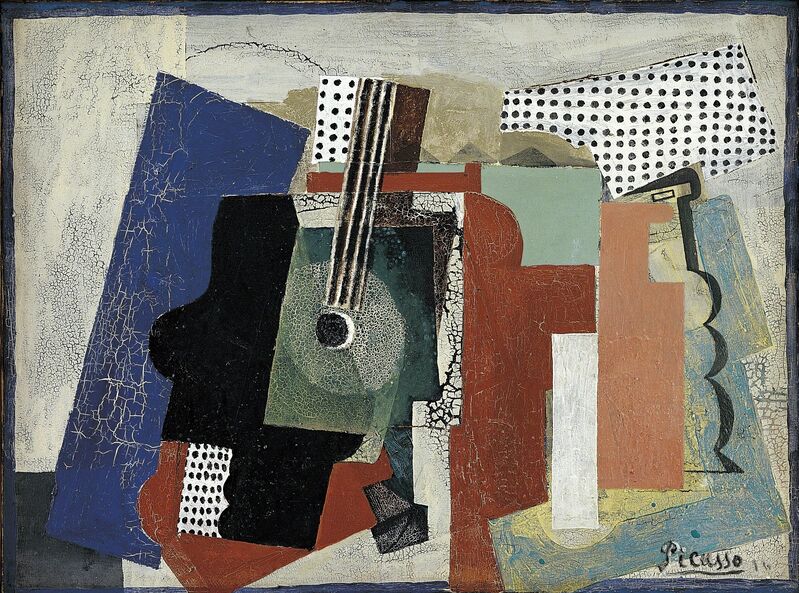Pablo Picasso, ‘Still Life with Door, Guitar and Bottles’, 1916, Painting, Oil on canvas, Statens Museum for Kunst
