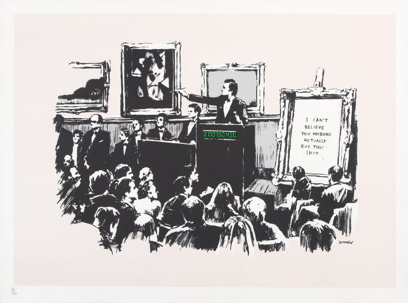 Banksy, ‘Morons’, 2006, Print, Screenprint in colors on Arches 88 paper, Heritage Auctions