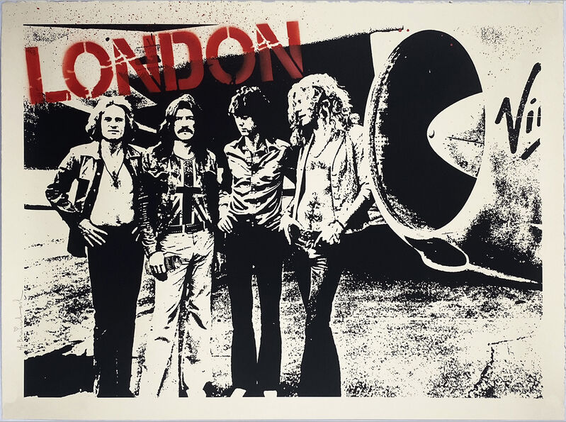 Mr. Brainwash, ‘'Stairway to London' (Led Zeppelin)’, 2009, Print, Hand-finished screen print on hand torn, 100% cotton 300gsm cream archival art paper with deckled edges., Signari Gallery