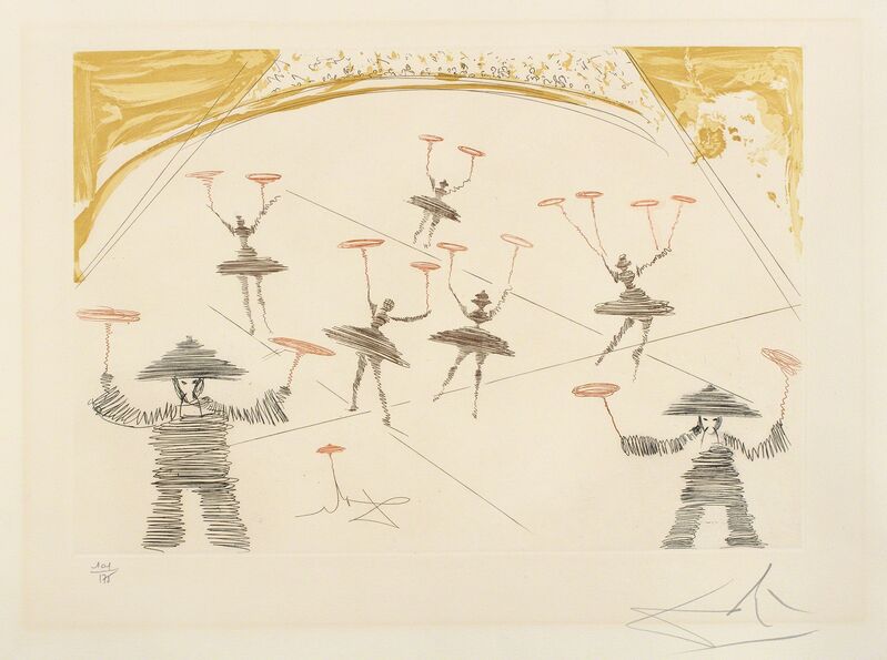 Salvador Dalí, ‘Chinois, from Le Cirque (Chinese, from The Circus)’, 1965, Print, Etching and aquatint in colors, on Arches paper, with full margins., Phillips