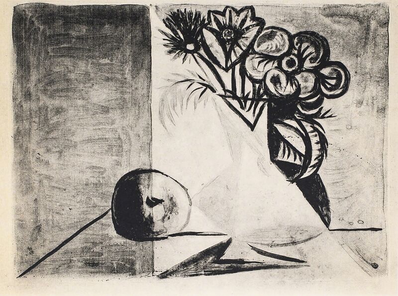 Pablo Picasso, ‘Nature Morte Au Vase De Fleurs (Still Life With Flower Vase), 1949 Limited edition Lithograph by Pablo Picasso’, 1949, Reproduction, Lithograph, Globe Photos