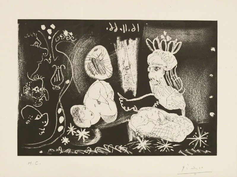 Pablo Picasso, ‘AU THÉÂTRE SCENE DANS LE STYLE DES MILLE ET UNE NUITS (BLOCH 1251)’, 1968, Print, Etching with aquatint, Sworders
