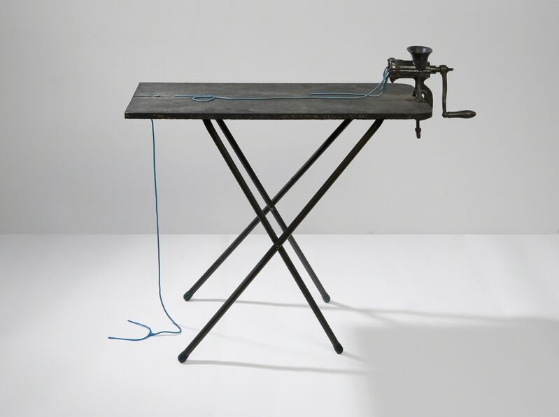 Edward Krasinski, ‘Mincer (Hachoir)’, 1969, Sculpture, Mixed media (ironing board, fibreboard, acylic, mincer, plastic), Loevenbruck
