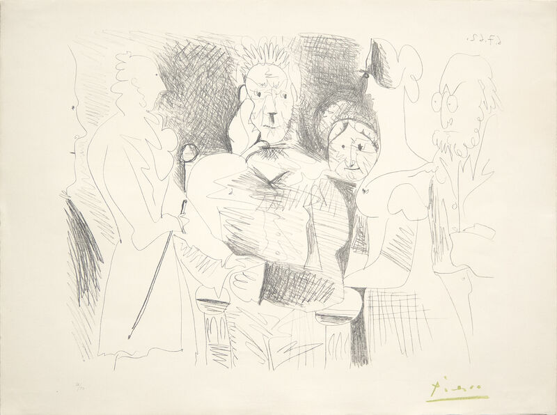 Pablo Picasso, ‘Portrait de Famille, Six Personnages’, 1962, Print, Lithograph on wove paper, Heather James Fine Art Gallery Auction