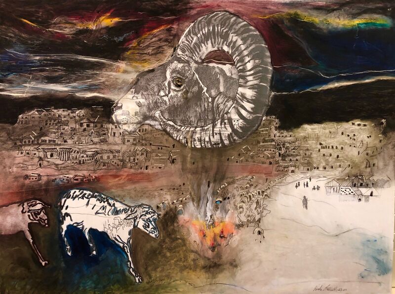 Viveka Barnett, ‘The Leaving’, 2020, Mixed Media, Mixed media on paper, Heidi Vaughan Fine Art