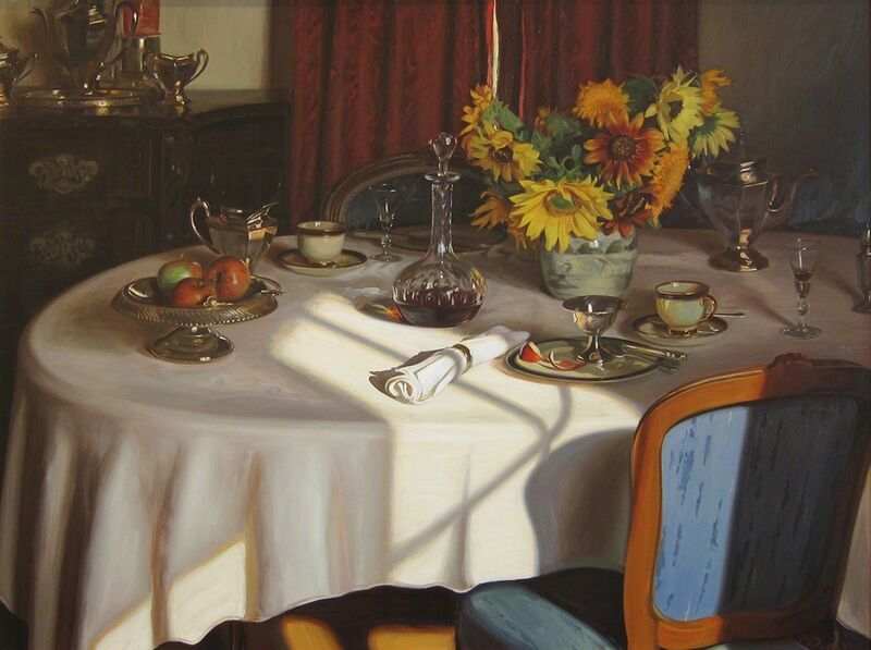 Evan Wilson, ‘Tea, Sherry and Sunflowers’, ca. 1991, Painting, Oil on canvas, Quidley & Company