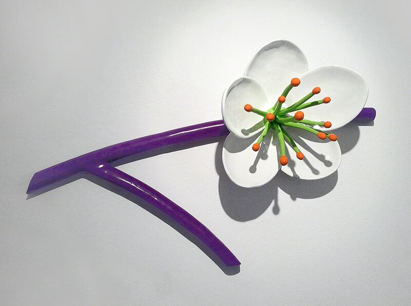 Thomas Stimm, ‘Große Blüte, (Blüte mit Zweig)’, 2015, Sculpture, Aluguss, Autolack lackiert, Galerie Andreas Binder