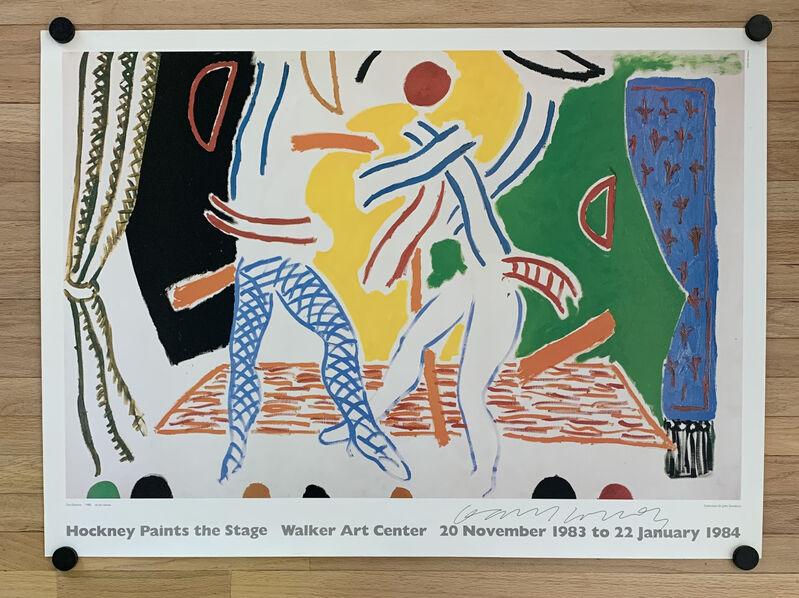 David Hockney, ‘SIGNED Hockney Paints the Stage Lithographic Poster’, 1984, Posters, Color offset lithograph, Kwiat Art