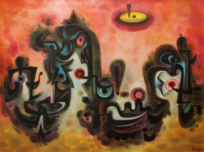 Emil Bisttram, ‘Quetzacoatl’, 1954, Painting, Oil on canvas, Addison Rowe Gallery
