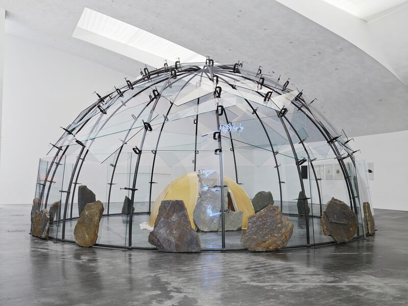 Mario Merz, ‘Untitled (Igloo)’, 1989, Installation, Wax, rock, neon, glass, metal, Kiasma Museum of Contemporary Art