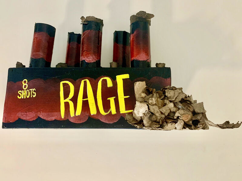 Libbet Loughnan, ‘Rage’, ca. 2020, Mixed Media, Acrylic on Juneteenth  firework remnants, Ceres Gallery