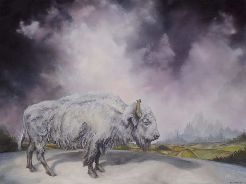 Brian Mashburn, ‘White Buffalo’, 2021, Painting, Oil on canvas, Haven Gallery