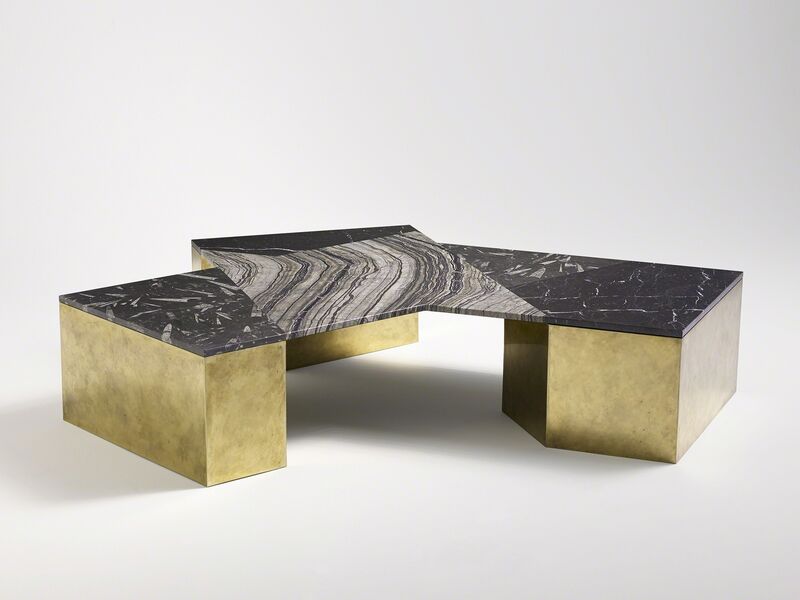 Brian Thoreen, ‘Mixed Marble Coffee Table - Green’, 2015, Design/Decorative Art, Marble, brass, steel, Patrick Parrish Gallery