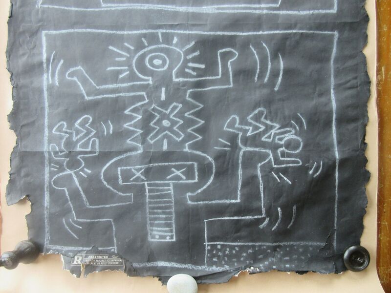 Keith Haring, ‘Subway Drawing’, ca. 1983, Drawing, Collage or other Work on Paper, Chalk on paper, Leclere 