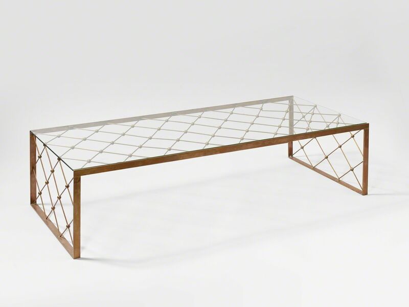 Jean Royère, ‘"tour eiffel" coffee table’, ca. 1950, Design/Decorative Art, Brass and glass, Galerie Jacques Lacoste