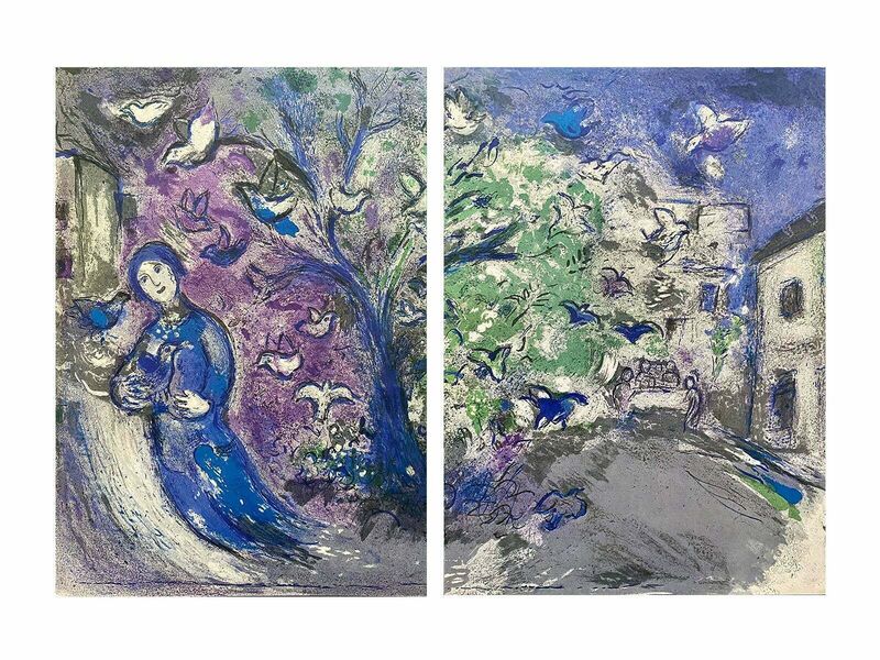 Marc Chagall, ‘“La Chasse aux Oiseaux (The Bird Chase),” from Daphnis et Chloé (Cramer 46; Mourlot 329)’, 1977, Reproduction, Offset lithograph on wove paper, Art Commerce