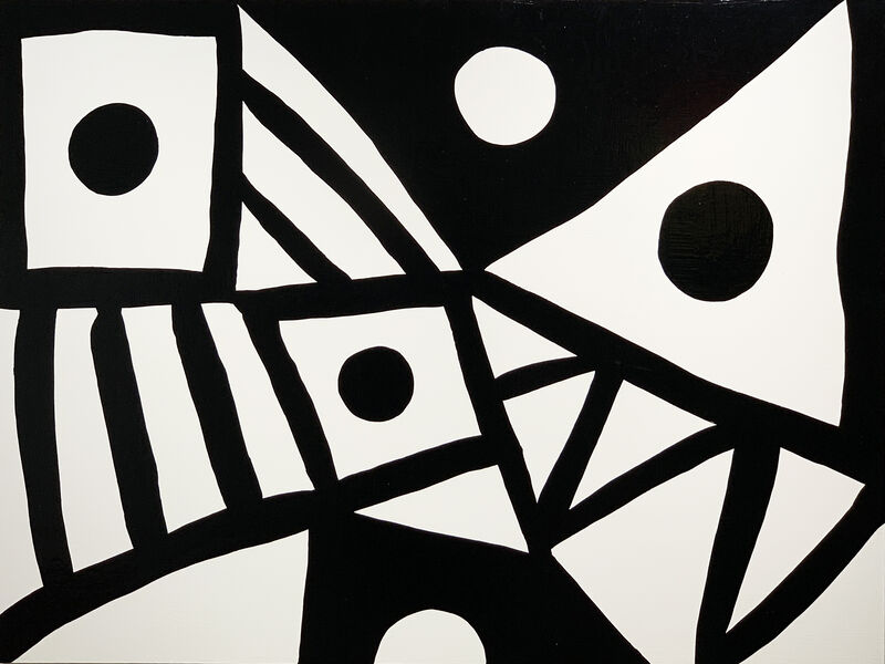 Kim MacConnel, ‘Black and White #5’, 2015, Painting, Enamel on Board, Laguna Art Museum Benefit Auction
