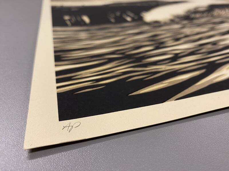 Shepard Fairey, ‘Golden Pop Wave ’, 2016, Print, Handpulled Screenprint on Speckle Tone Creme Paper, artempus