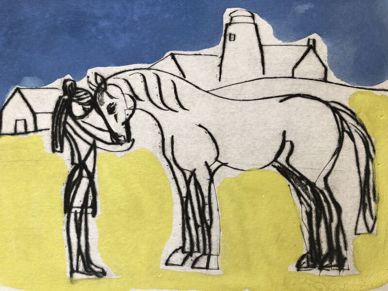 Julian Bailey, ‘Island Pony II’, 2020, Print, Hand-coloured etching, Sladers Yard