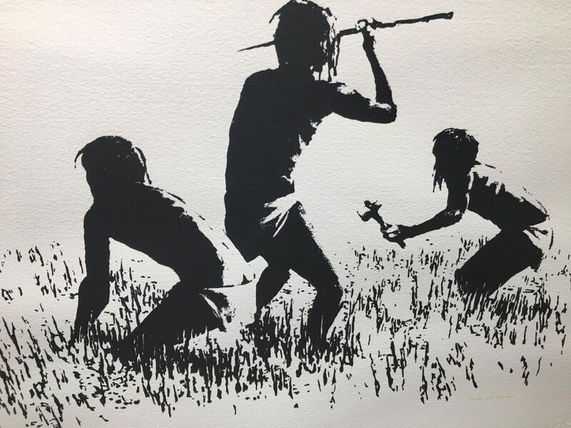 Banksy, ‘Trolley Hunters (Black and White) Signed’, 2006, Print, Screen Print, Colley Ison Gallery