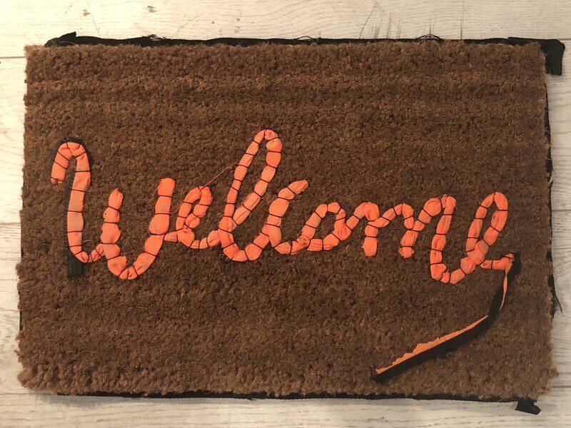 Banksy, ‘"WELCOME MAT"’, 2020, Ephemera or Merchandise, Hand-stitched welcome mat using the fabric from life vests abandoned on the beaches of the Mediterranean, Arts Limited