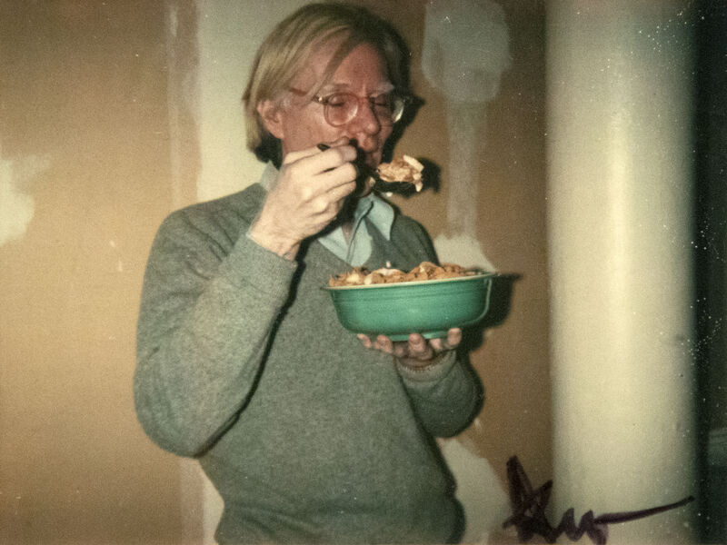 Andy Warhol, ‘Warhol with Corn Flakes’, 1975, Photography, Polaroid, Polacolor, Heather James Fine Art