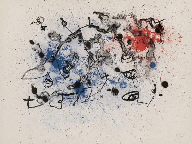 Joan Miró, ‘Lavis bleu et rouge, from Serie II’, 1961, Print, Color lithograph on paper, Skinner