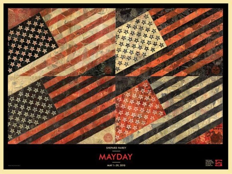 Shepard Fairey, ‘Mayday Flag’, 2010, Print, Speckletone paper, AYNAC Gallery