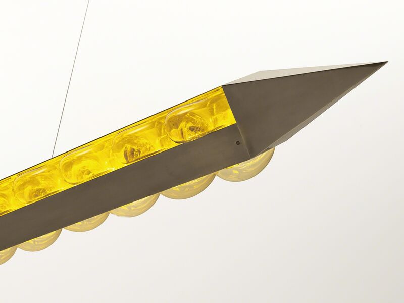 Brian Thoreen, ‘Torpedo Chandelier’, 2015, Design/Decorative Art, Brass, hand blown glass and LEDs, Patrick Parrish Gallery