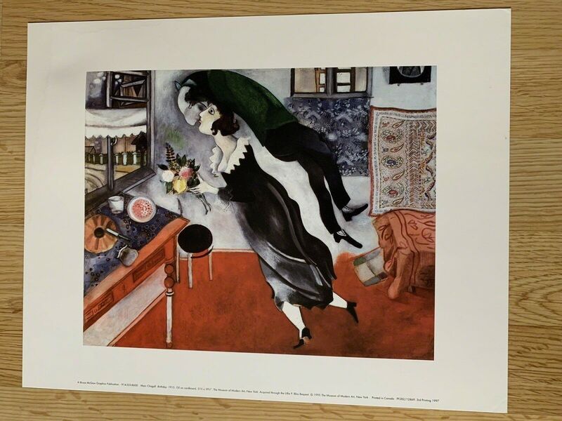 Marc Chagall, ‘MARC CHAGALL "BIRTHDAY" 1915 MCGAW GRAPHICS, MUSEUM OF MODERN ART NEW YORK’, 1995, Posters, Lithograph, Arts Limited