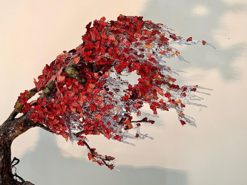 Annalù Boeretto, ‘Fukinagashi Red Wind’, 2019, Mixed Media, Tree Branches, Resin, Glass, Ink, and Paper, ZK Gallery