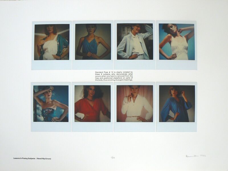 Robert Heinecken, ‘Lessons in Posing Subjects: (Hand/Hip Errors)’, 1982, Drawing, Collage or other Work on Paper, SX-70 Polaroids and text on paper, Rhona Hoffman Gallery