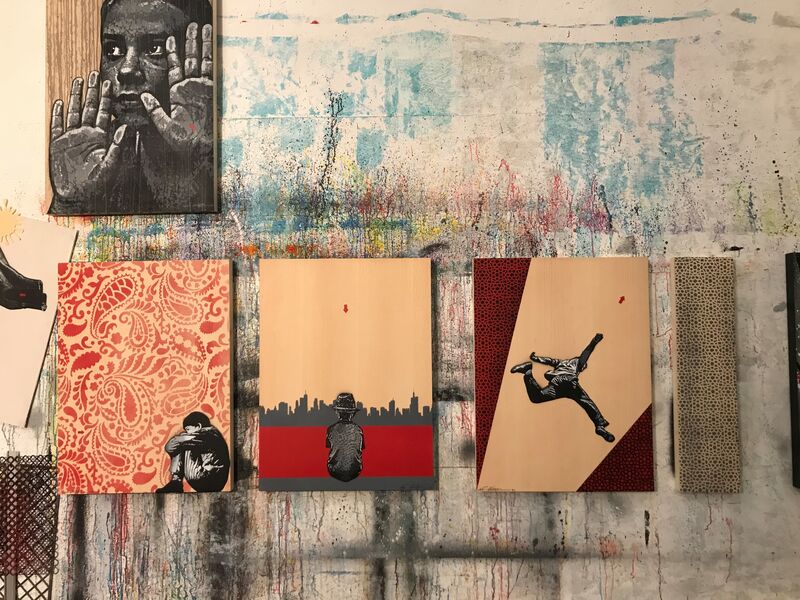 Jef Aérosol, ‘Jump Over ’, 2020, Painting, Stencil on wood, Galerie Martine Ehmer