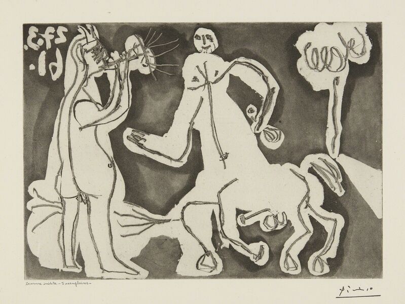 Pablo Picasso, ‘Centaure et faune flûtiste (Ba. 1090)’, 1961, Print, Aquatint and etching with hand-biting, Sotheby's