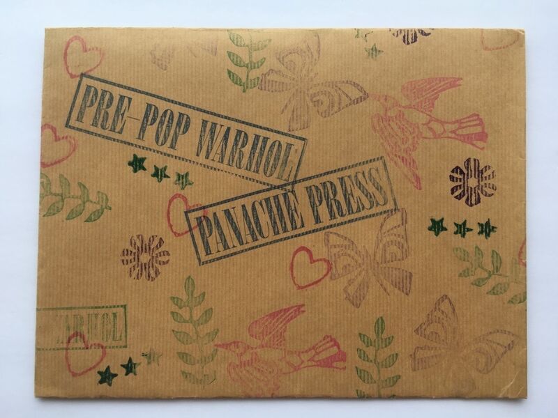 Andy Warhol, ‘Panache Press promo portfolio for Pre-Pop Warhol’, 2002, Ephemera or Merchandise, Lithographic prints in hand-stamped craft paper envelope, Gallery 52