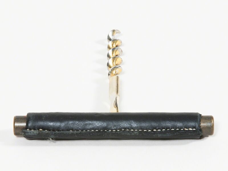 Carl Auböck, ‘Black Leather Handle Corkscrew’, ca. 1950, Design/Decorative Art, Brass, leather, stainless steel, Patrick Parrish Gallery