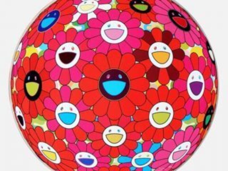 Takashi Murakami, ‘Flowerball (3D) - Red , Pink, Blue’, Print, Limited Edition Serigraph, Ode to Art