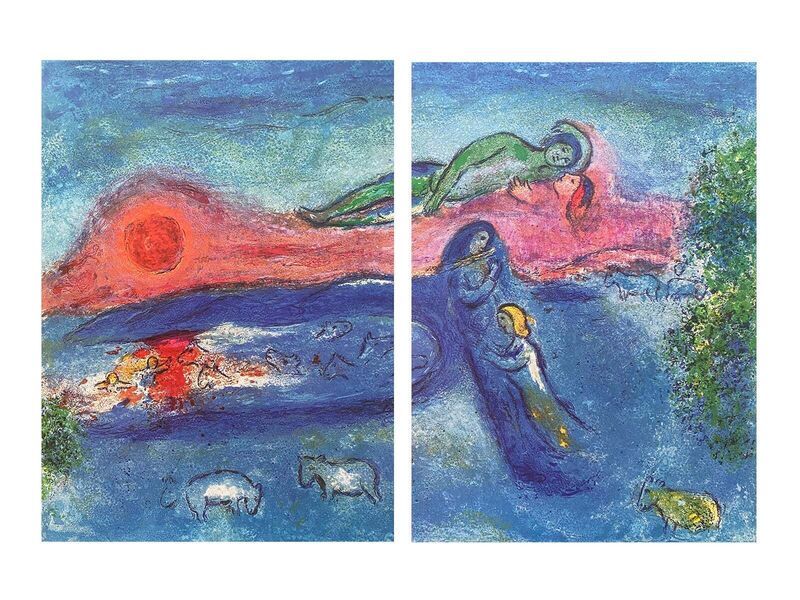 Marc Chagall, ‘“La Mort de Dorcon (Dorcon’s Death),” from Daphnis et Chloé (Cramer 46; Mourlot 320)’, 1977, Ephemera or Merchandise, Offset lithograph on wove paper, Art Commerce